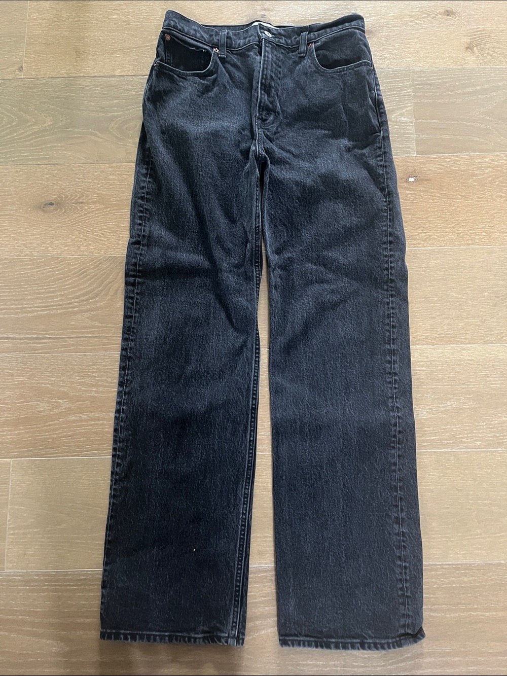Abercrombie & Fitch 90’s Relaxed High Rise Jeans in Black size 29/8 long - Picture 2 of 8